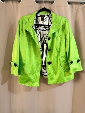 Multiples Lime Green Cropped Jacket